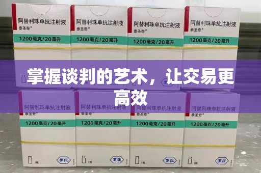 烟台掌握谈判的艺术，让交易更高效